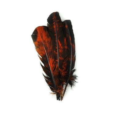 Zucker 10-12" Tie Dye Turkey Feather, Orange and Black, 6 piece package