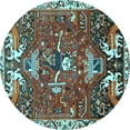 thumbnail image 1 of Ahgly Company Indoor Round Animal Light Blue Traditional Area Rugs, 4' Round, 1 of 4