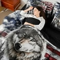 thumbnail image 4 of Homewish 3D Jungle Wolf Twin Bedding Sets 7-Piece, Retro American Flag Bedding Comforter Set, Western Countryside Reversible Sheet Sets, Microfiber Bedroom Decor, 4 of 7