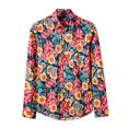 thumbnail image 1 of Camisas s Para Hombre Interior Camisa de manga larga de algodón con flores para hombre Camisas de vestir para hombre (Red, XL), 1 of 7