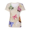 thumbnail image 4 of Pntutb Moda Mujer Causal Cuello en V Blusa Estampada Camiseta de Manga Corta Tops de Verano Pntutb Pntutb-2446, 4 of 5