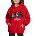 thumbnail image 4 of Sudadera con capucha para niñas y niños, sudadera de manga larga con cuello redondo y estampado de moda, jersey con bolsillo, sudadera de poliéster para niñas, 4 of 8