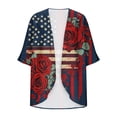 thumbnail image 5 of Abomasnow Women's Plus Size Jackets Independence Day Long Sleeve V-Neck Printed Cardigans Casual Soft Lightweight Coats, 5 of 5