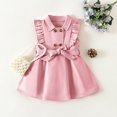 thumbnail image 2 of Sngxgn Girls Ruffle Tiered Dress Long Sleeve Flowy A-Line Dress(Pink,74), 2 of 4