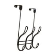 thumbnail image 2 of FantasHome Over the Door Hook Rail, Twist Design with 3 Double Hooks - Black, 2 of 5