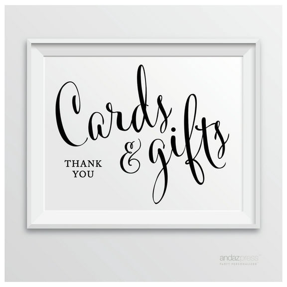 Cards & Gifts Thank You Formal Black & White Wedding Party Signs