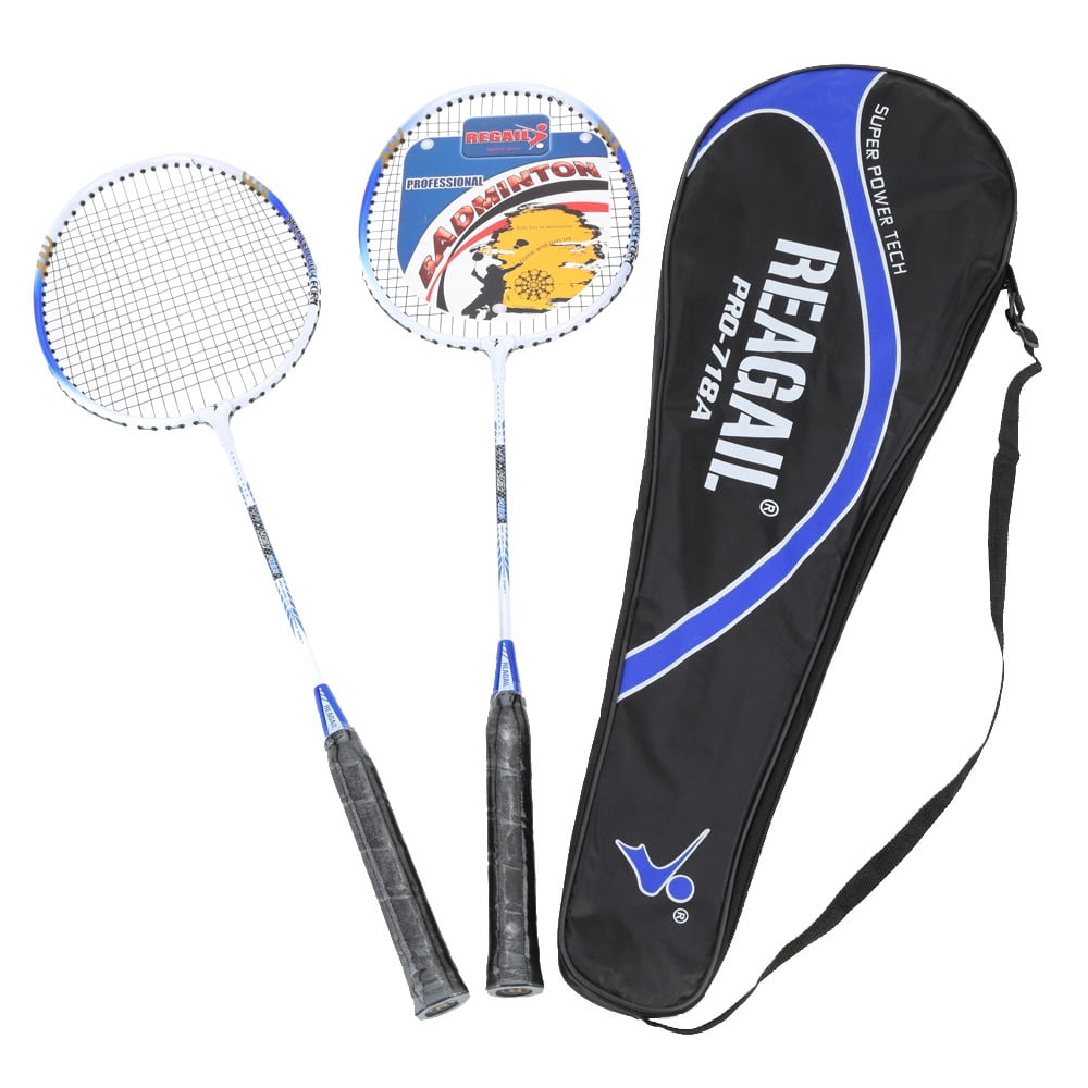 Badminton Racket Set of 4 for Backyard Family Game w/ Carry Bag Carbon Shaft 