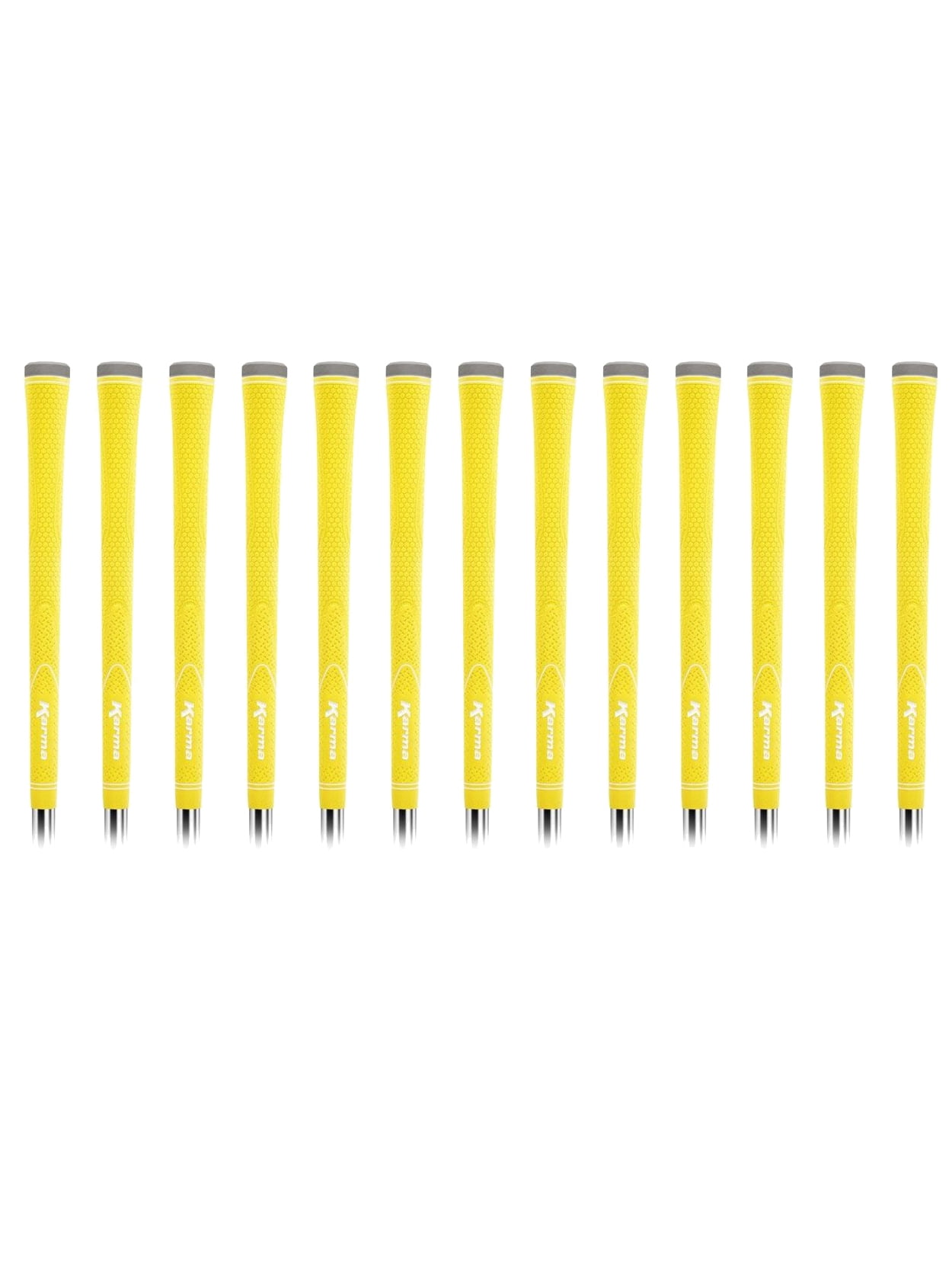 Karma Neion II Yellow Golf Club Grip Kit (13 Standard Grips, Solvent & Tape) -