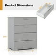 thumbnail image 3 of Costway 4 Drawer Storage Cabinet with Metal Legs & Handles Anti-Toppling Devices Gray, 3 of 10