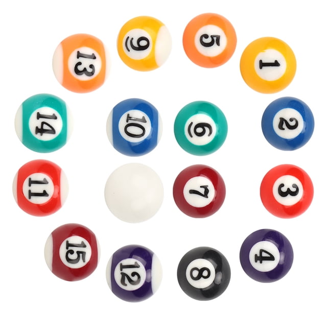 Billiard 16PCS Eco‑friendly Resin Mini 2.5CM Children Billiard Ball Toy Pool Table Accesssory