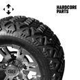 thumbnail image 2 of Hardcore Parts 10" Machined/Gunmetal 'Vampire' Golf Cart Wheels and 18"x9"-10 DOT rated All-Terrain tires - Set of 4, includes Chrome 'SS' center caps and M12x1.25 Chrome lug nuts, 2 of 4