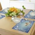thumbnail image 4 of Ambesonne Blue Place Mats Set of 4, Ornament Frame Doves Rings, Standard Size, Blue White Pale Caramel, 4 of 6