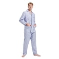 thumbnail image 1 of GLOBAL S S Conjuntos de Pijamas para Hombre, Ropa de Dormir de Franela 100% Algodón, Ropa de Dormir Superior E Inferior de Manga Larga, Celosía Gri, 1 of 7
