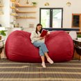 thumbnail image 2 of Jaxx 7 Foot Giant Bean Bag Sofa, Cinnabar, 2 of 7