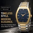 thumbnail image 2 of Geoffrey Beene Men's Two Tone Gold Stainless Steel Dress Watch Classic Quartz, Elegant Design, Water-Resistant, 2 of 7