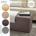 thumbnail image 6 of Simplify Faux Linen Double Folding Storage Ottoman in Espresso, 6 of 10
