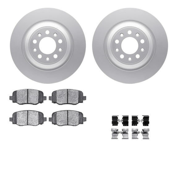 Dynamic Friction Company Rear Geospec Brake Rotors with 5000 Advanced Brake Pads includes Hardware 4512-42059