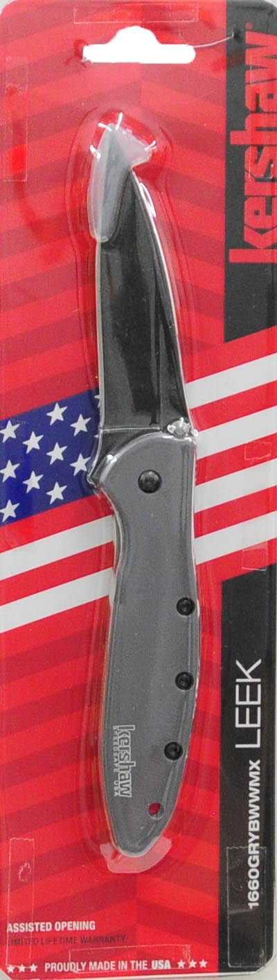 Kershaw Leek BlackWash 3" Blade with Assisted Opening Pocket Knife