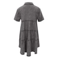 thumbnail image 5 of ZHOGXU Womens Denim Dress Short Sleeve Lapel Buttons Comfortable Stylish Shirt Dresses With Pockets For Casual Daily Wear,Grey,Xxl, 5 of 5