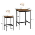 thumbnail image 2 of 3 Piece Dining Table Set, Kitchen Table Set with 2 Dining Chairs for 2, Rectangular Dining Room Table Set with 2 Chairs, Dining Table Set for Small Space Living Room Apartment Studio, Rustic Brown, 2 of 8