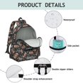 thumbnail image 4 of Football Text Black Pattern Cute School Backpack with Padded Back and Adjustable Shoulder Straps 13.4"x11"x4.7", 4 of 5