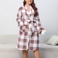 thumbnail image 2 of Tao Tao Women Zipper Front House Coat Short Sleeves Robe Zip Up Bathrobes Short Nightgown Round Neck Pajama Dress With Pockets Purple L, 2 of 7