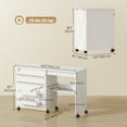 thumbnail image 3 of HOMCOM Folding Sewing Table, Rolling Craft Table with Storage, White, 3 of 10