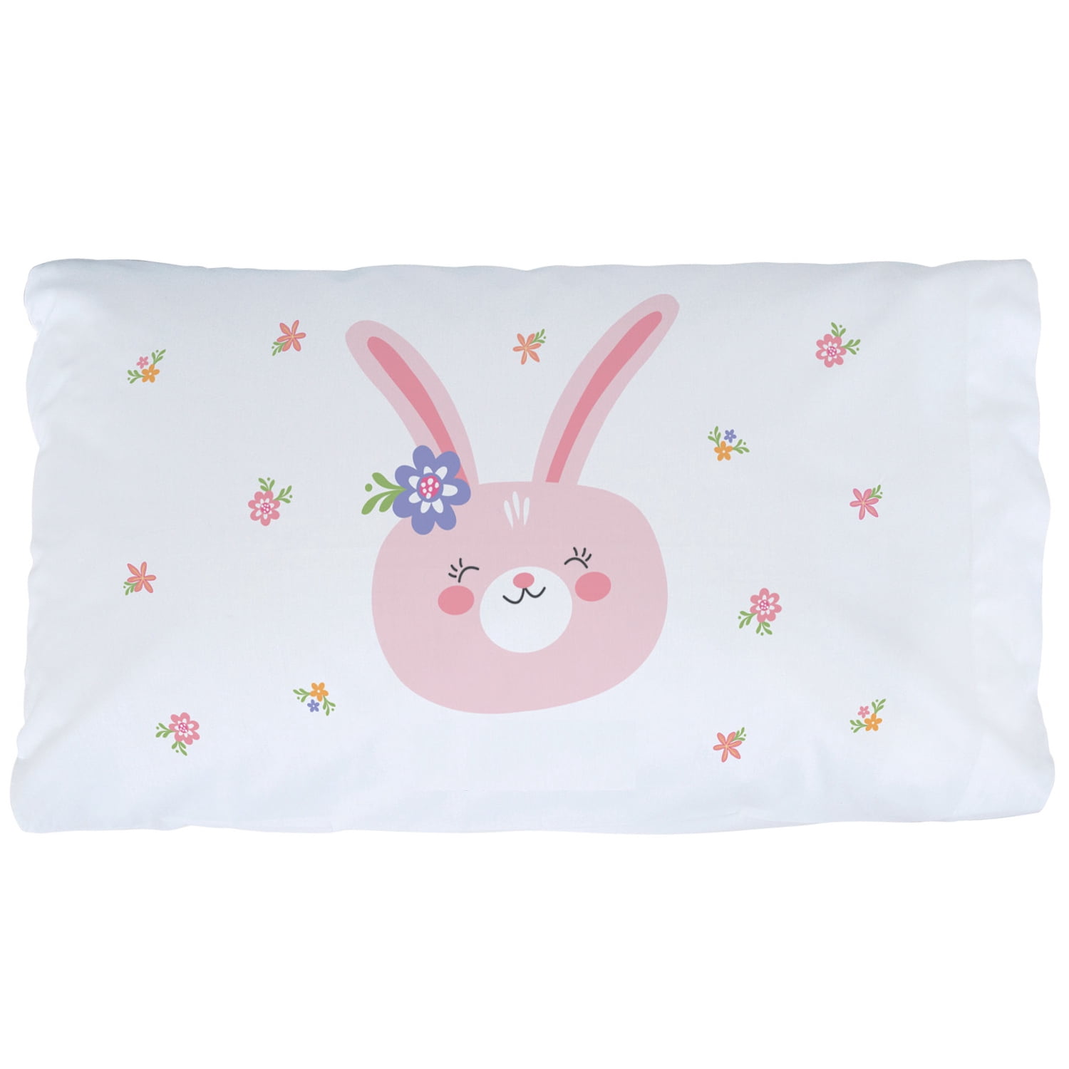 Personalized Sweet Girl Bunny White Pillowcase with Custom Name Printed, Queen / STD