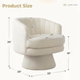thumbnail image 4 of Bonzy Home 29" Swivel Chair, 360° Modern Barrel Rotating Sherpa Teddy Fabric Accent Chair with Curved Back, Plush Cushion & Armrests for Living Room, Bedroom, Beige, 4 of 10