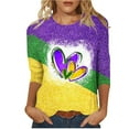 thumbnail image 2 of FcBaudy Hauts pour Femmes, Blouses et Chemises à Manches Longues et Col Rond, T-Shirts Imprimés Mode pour Femmes, Blouse à Manches 3/4 Col Rond Décontractée, 2 of 3