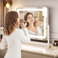 thumbnail image 3 of Large LED Vanity Mirror with 3 Color Lighting Modes – Tabletop Makeup Mirror for Bedroom, Bathroom & Dressing Room – Plug-in, 3 of 8