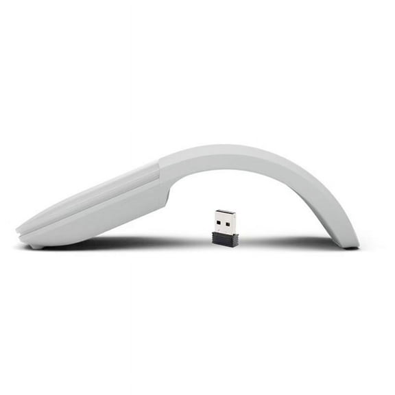 Wireless Mouse Foldable Arc Touch Mause Ultra-Thin Mute Office for PC Laptop White