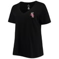 thumbnail image 2 of Women's Black Chicago White Sox Plus Size #1 Mom 2-Hit V-Neck T-Shirt, 2 of 3