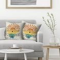 thumbnail image 3 of Summer Pillow Covers 18x18 Set of 2, Hello Sunshine Sunrise Sunset Art Decorative Outdoor Throw Pillows Linen Abstract Geometric Design Farmhouse Cushion Pillow Covers for Sofa Couch Decor, 3 of 6
