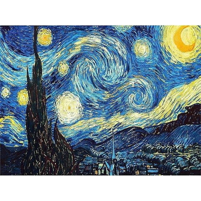 Pintura de diamante nueva DIY 5D pintura de diamante completo bordado Van Gogh noche estrellada kits de punto de cruz pintura al óleo abstracta artesanía de resina decoración del hogar 30X40Cm