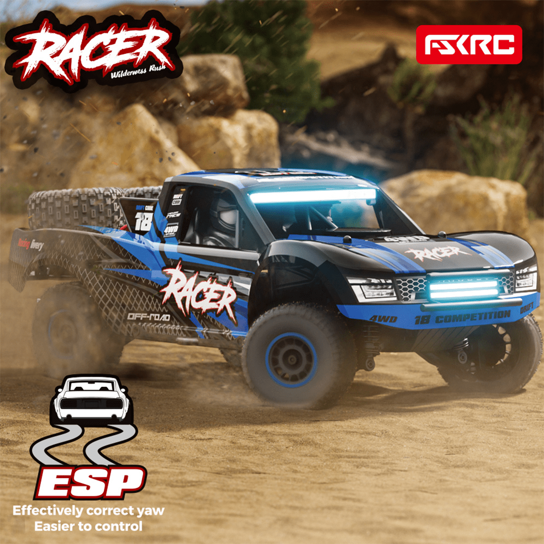 RD12 1/12 Scale RC Drift Car for Adults, 2.4G 4WD Full-Proportional Brushed Drift Racing Car with Gyroscope and 7-Color LED Lights for Hobbyist - RTR