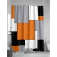 thumbnail image 5 of Abstract Art Shower Curtain, Orange Black Gray Splice Waterproof Shower Curtain Set with 12 Hooks Lightweight Washable Fabric Shower Curtains for Bathroom 72x84 Inches, 5 of 6