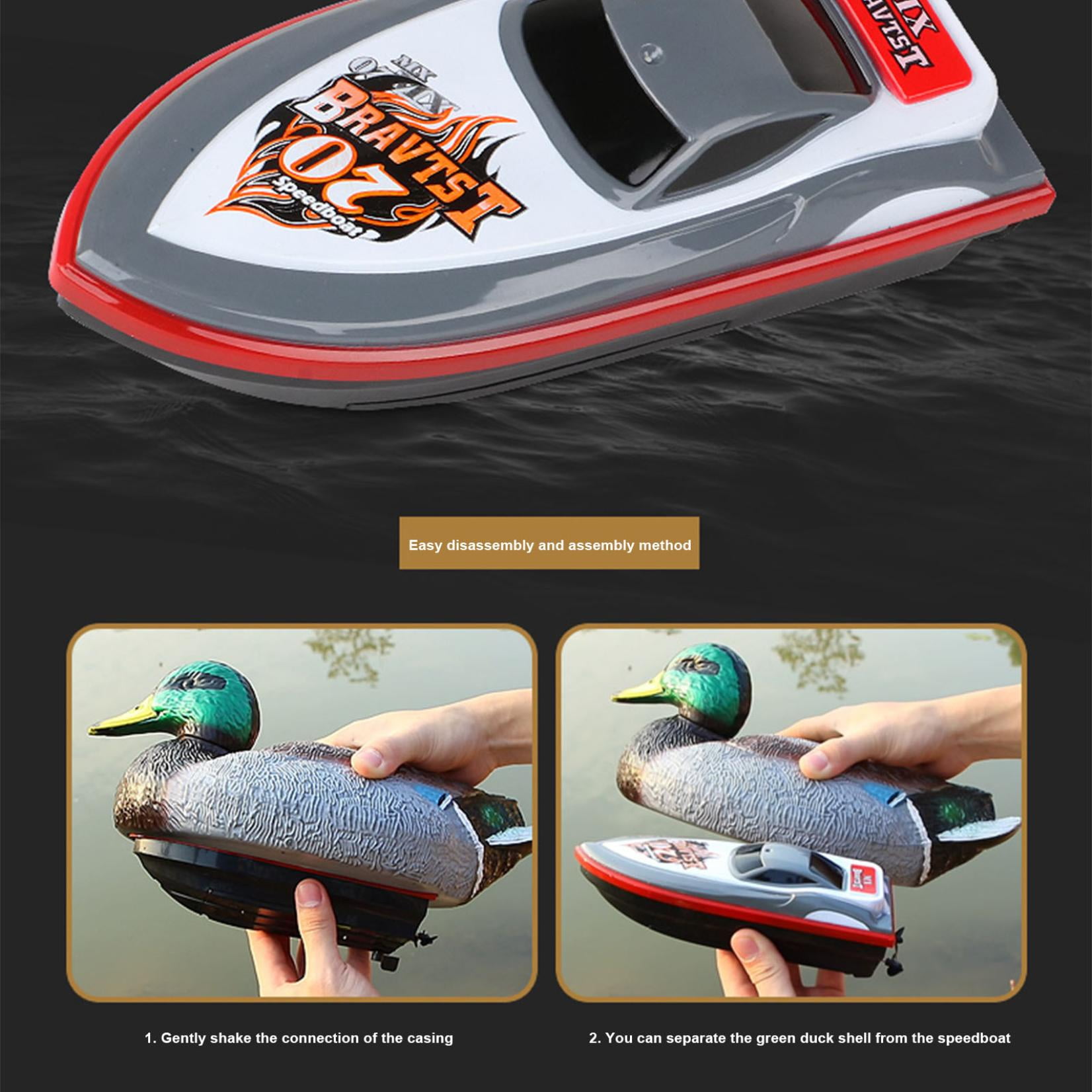 Wdhugt 2.4G Remote Control Duck Simulation Green-Headed Duck Speedboat Toy For Water Play And Outdoor Fun Electric Powered Plastic Material