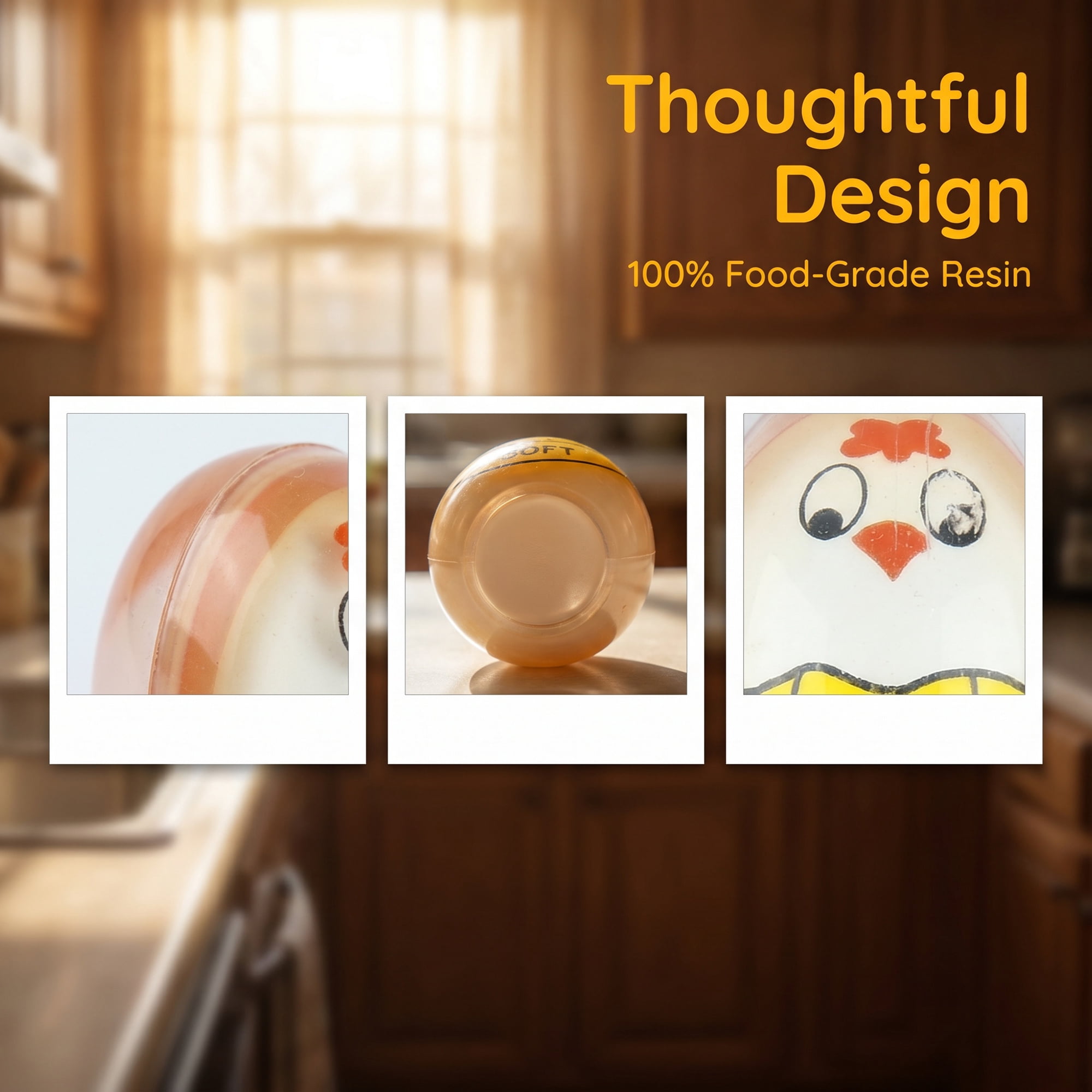 Unique Bargains Egg Timer with Color Changing Indicator for Perfect Boiled Eggs Yellow