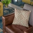 thumbnail image 6 of Plutus Brands Beige, Red Plutus Flowers Jacquard Luxury Throw Pillow 26 in x 26in, Double Sided 26" x 26", 6 of 9