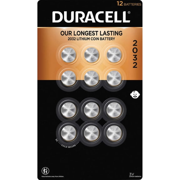 Duracell Lithium 2032 Coin Batteries, 12-Count