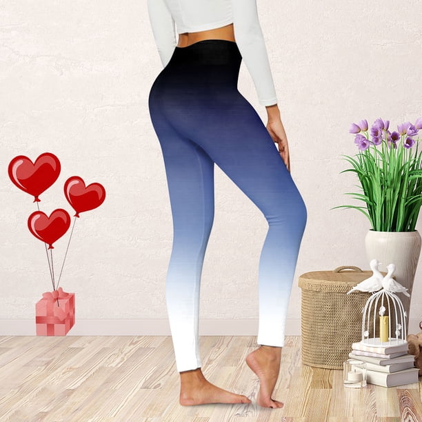 WILLBEST Leggings de Yoga de Cintura Alta para Mujer, con Estampado Degradado, para Entrenamiento, Informales, para Correr Y Fitness Extra Grande