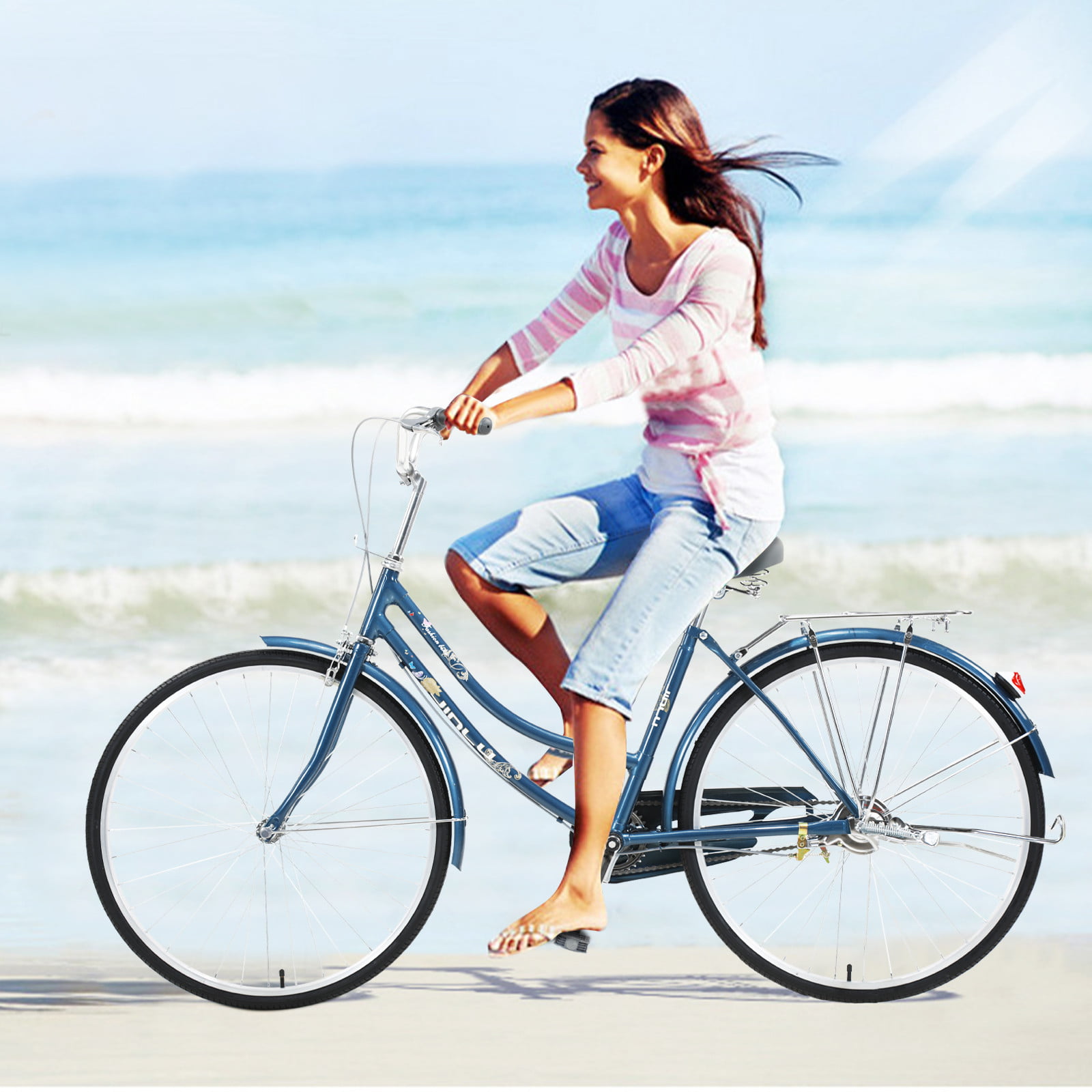 26In Womens Comfort Bikes Single Speed Comfortable Bicycle Beach Cruiser Bike 