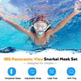 thumbnail image 2 of Set de Snorkel Seovediary para Niños con Cristal Templado Panorámico Antivaho, 2 of 5