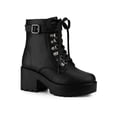 thumbnail image 1 of Unique Bargains Bottes de Combat à Cheville à Plateforme à Talon Épais pour Femmes, 1 of 8