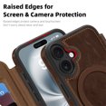 thumbnail image 5 of TECH CIRCLE For iPhone 16 Flip Wallet Phone Case 6.1" 2024 Release with 3 Card Slots, RFID Blocking, Compatible with MagSafe, Magnetic Closure, PU Leather Protective Lightweight Cover, Coffee, 5 of 8