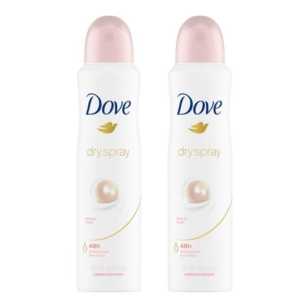 (2 Pack) Dove Beauty Finish Dry Spray Antiperspirant Deodorant, 3.8