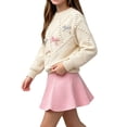 thumbnail image 2 of NAISIBABY Girls Outfit Sets, Long-Sleeve Crew-Neck Pullover & Skirt 2PC Set Hot Pink Size 5, 2 of 6