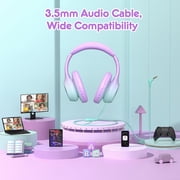 Mpow Kids Headphones with Microphone, 85/94dB Safe Volume Limit, over Ear Headphones for School Travel, Taro Purple & Mint Green