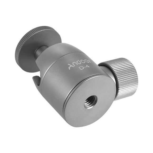 Amdohai Andoer D-4 Mini Tripod Ball Head Aluminium Alloy Tripod Mount Ballhead with 1/4inch Srew 3/8inch Screw Hole 360° Rotating Panorama for Smartphones Cameras DSLR Max. Load 5kg